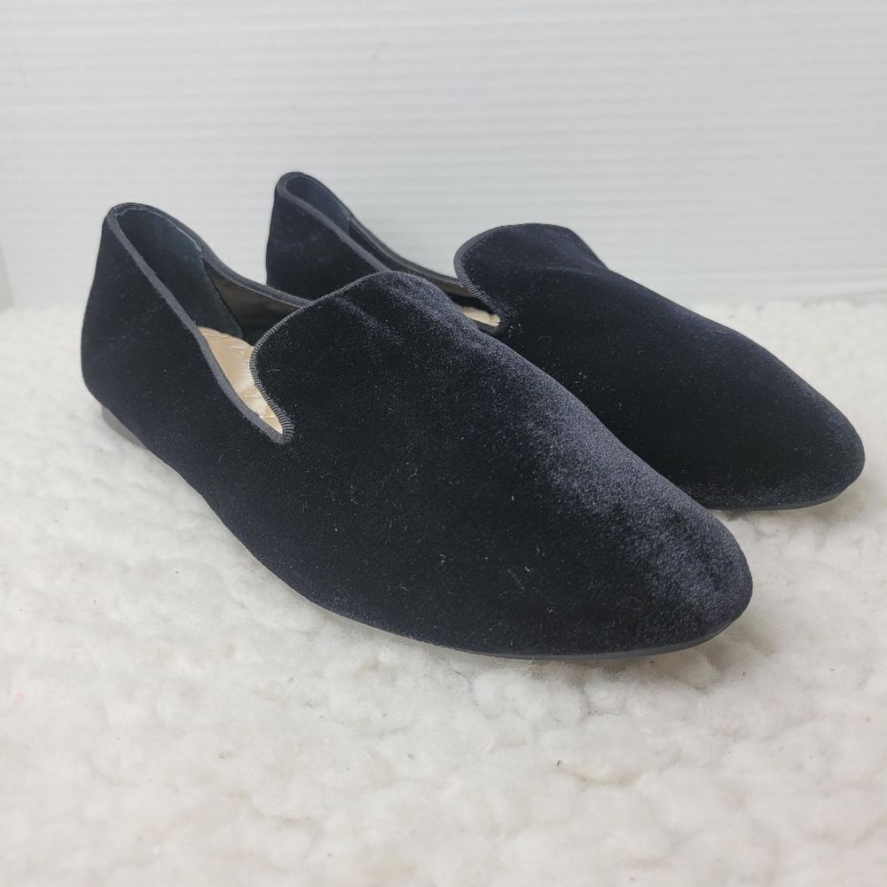 Birdies The Starling Womens Loafer Size 8 Black Velvet Slip on Flats Shoes Good